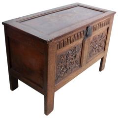 Antique Oak Coffer or Blanket Box, circa 1680