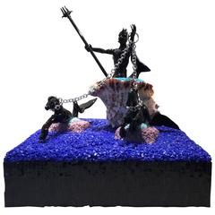 "Triumph of Neptune" One of a Kind Murano Glass and Mosaic Sculpture 1