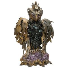 "Saga", Queen of the Birds, Unique 1977 Sculpture by Claude Barbat