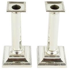 Rare Pair of Silver Candlesticks, 925 Sterling Silver, Sheffield 1938