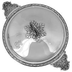 Lapeyre French Sterling Silver Ecuelle Covered Serving Dish/Tureen Neoclassical