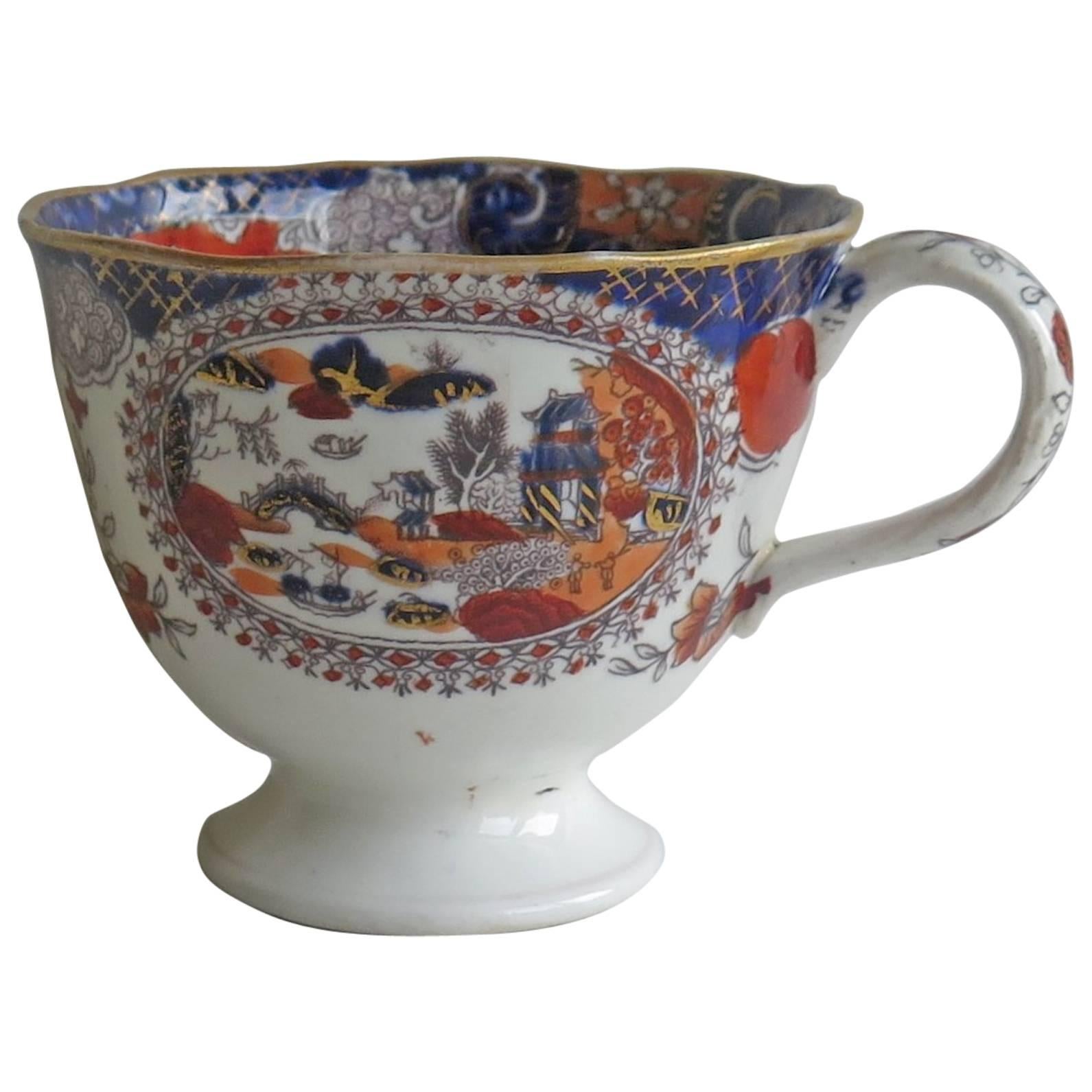 19th Century, Mason's Ironstone Coffee Cup, "Pekin Japan" Pattern, circa 1835