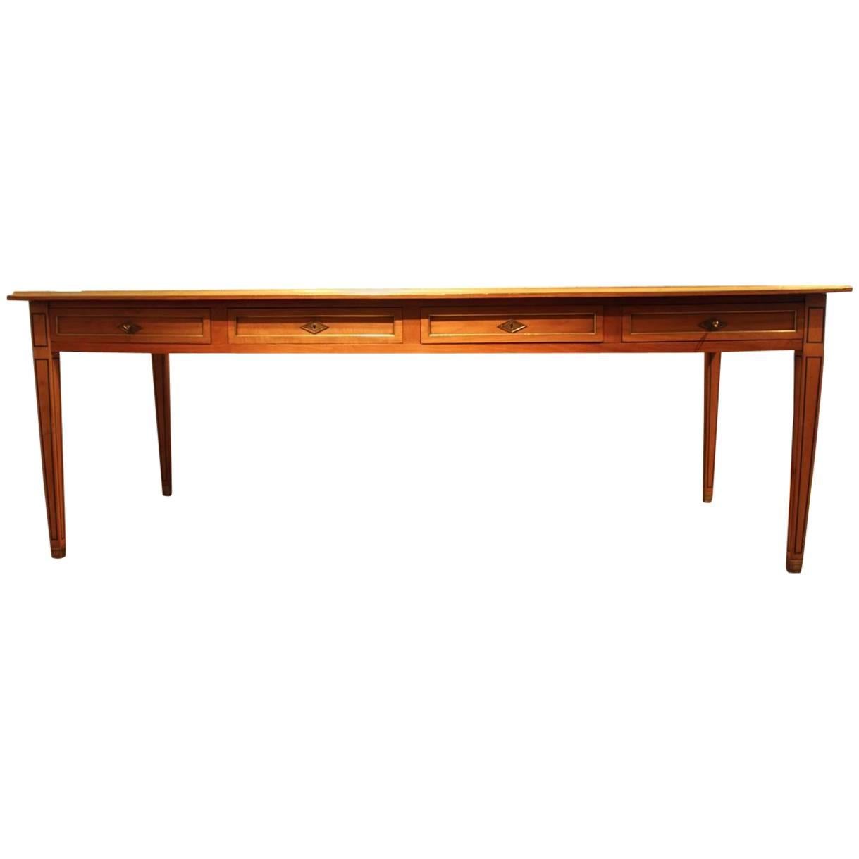 Fine 19th Century French Fruitwood Library Table