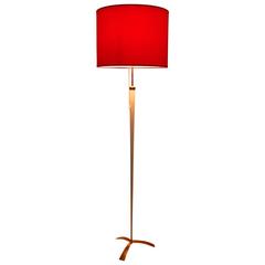 Red Shade and White Mid-Century Modern Floor Lamp by J. T. Kalmar, Vienna, 1950s 12