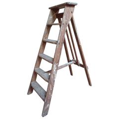 1900s French Vintage Fruit Picking / Painting Ladder Great as Shop Display