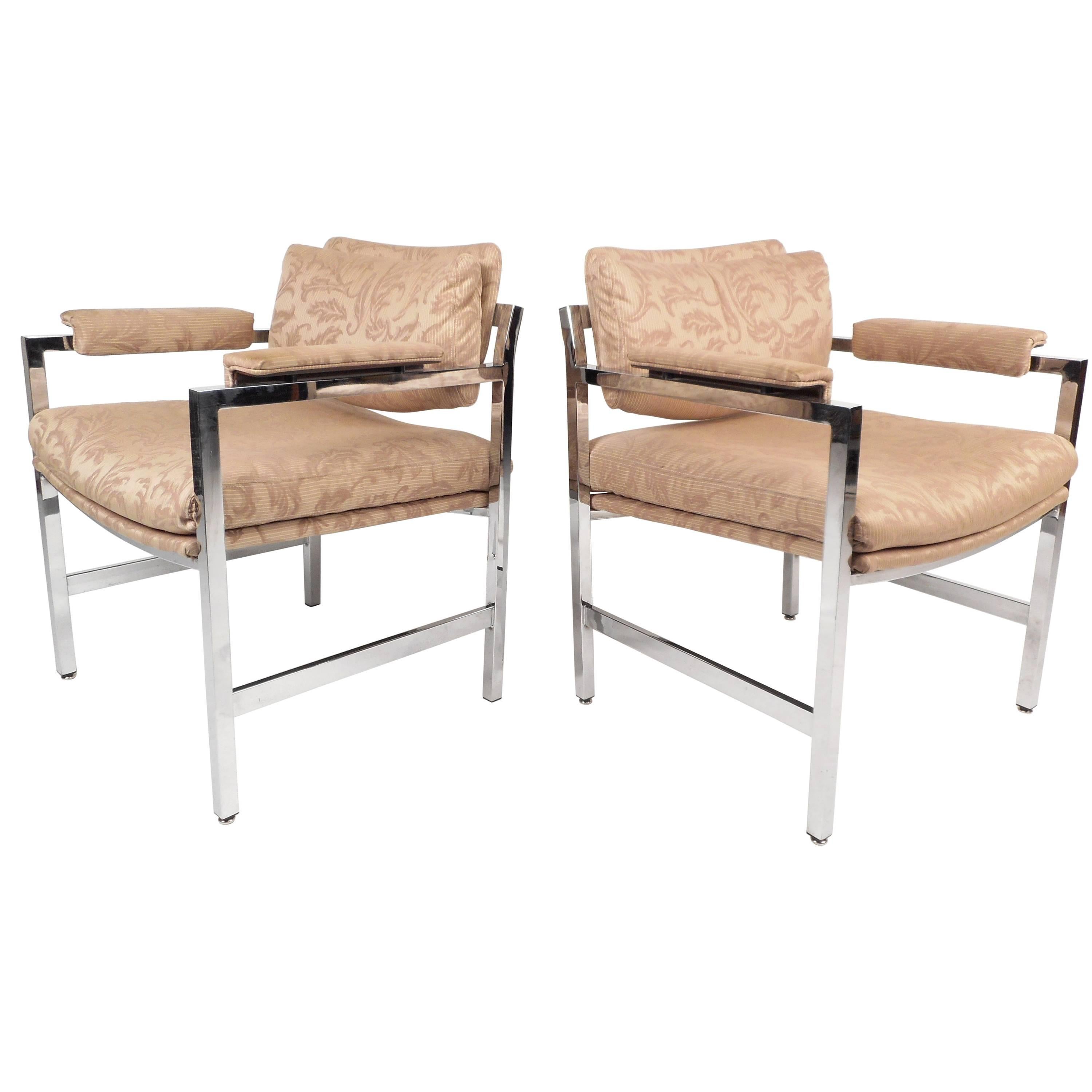 Mid-Century Modern Milo Baughman Style Armchairs