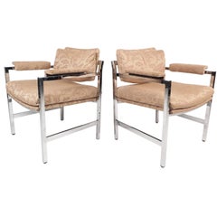 Vintage Mid-Century Modern Milo Baughman Style Armchairs