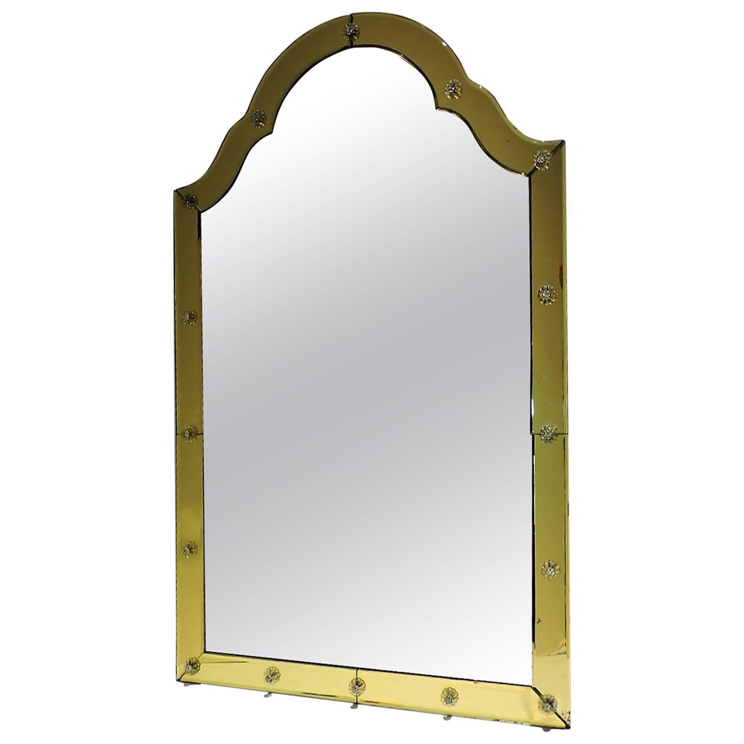   Amber Gold Venetian Glass Mirror