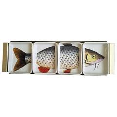 Rare Piero Fornasetti Porcelain Fish Appetizer Hors D'oeuvre Tray, Pesces