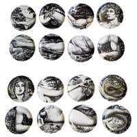 Complete Set of 16 Piero Fornasetti Adam and Eve Coasters For Sale at ...