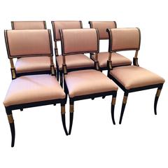 Set of Six Elegant Regency Dining Chairs