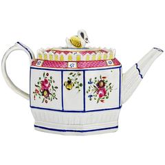 Creamware Teapot with Swan Finial
