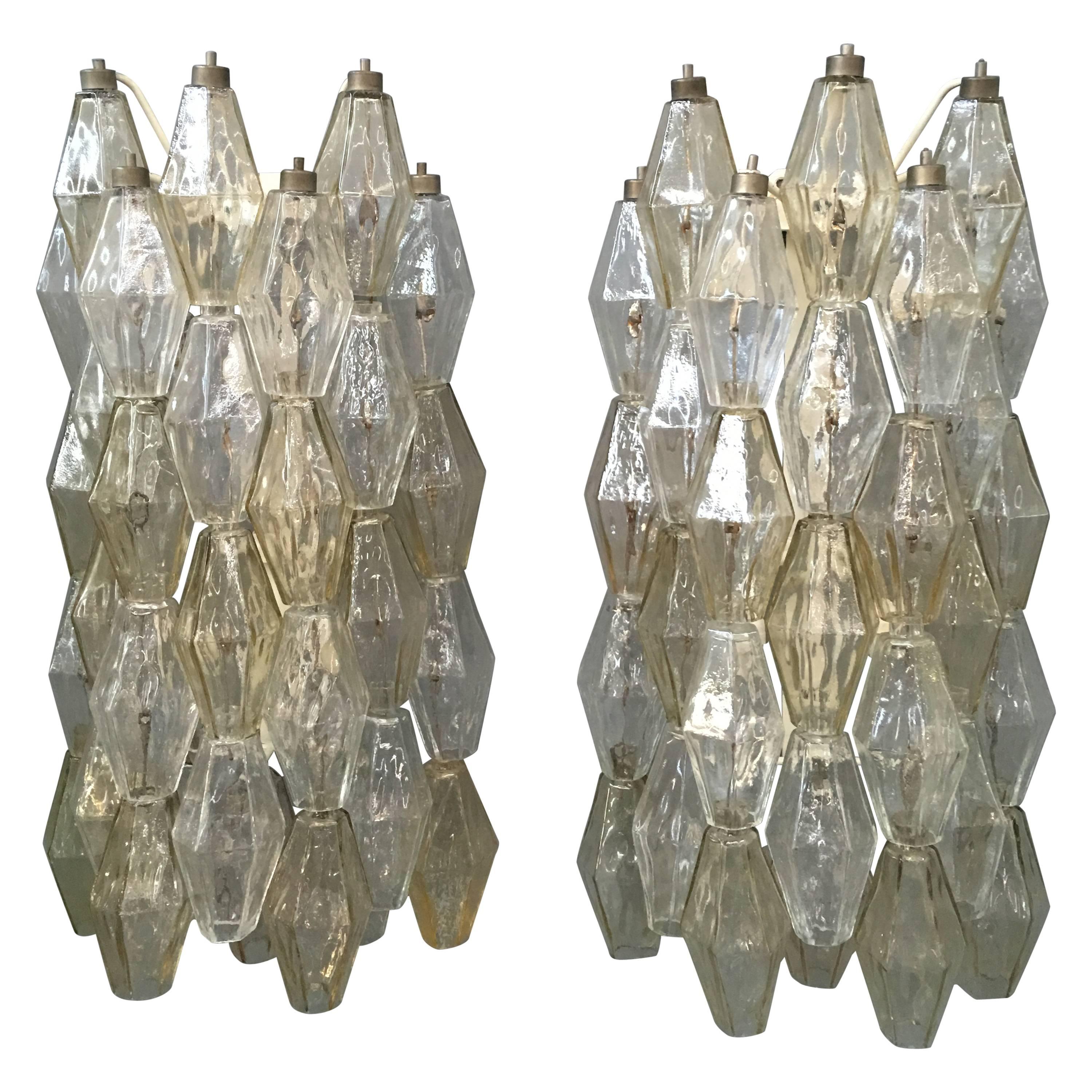 Pair of Polyhedral Venini Wall Lights