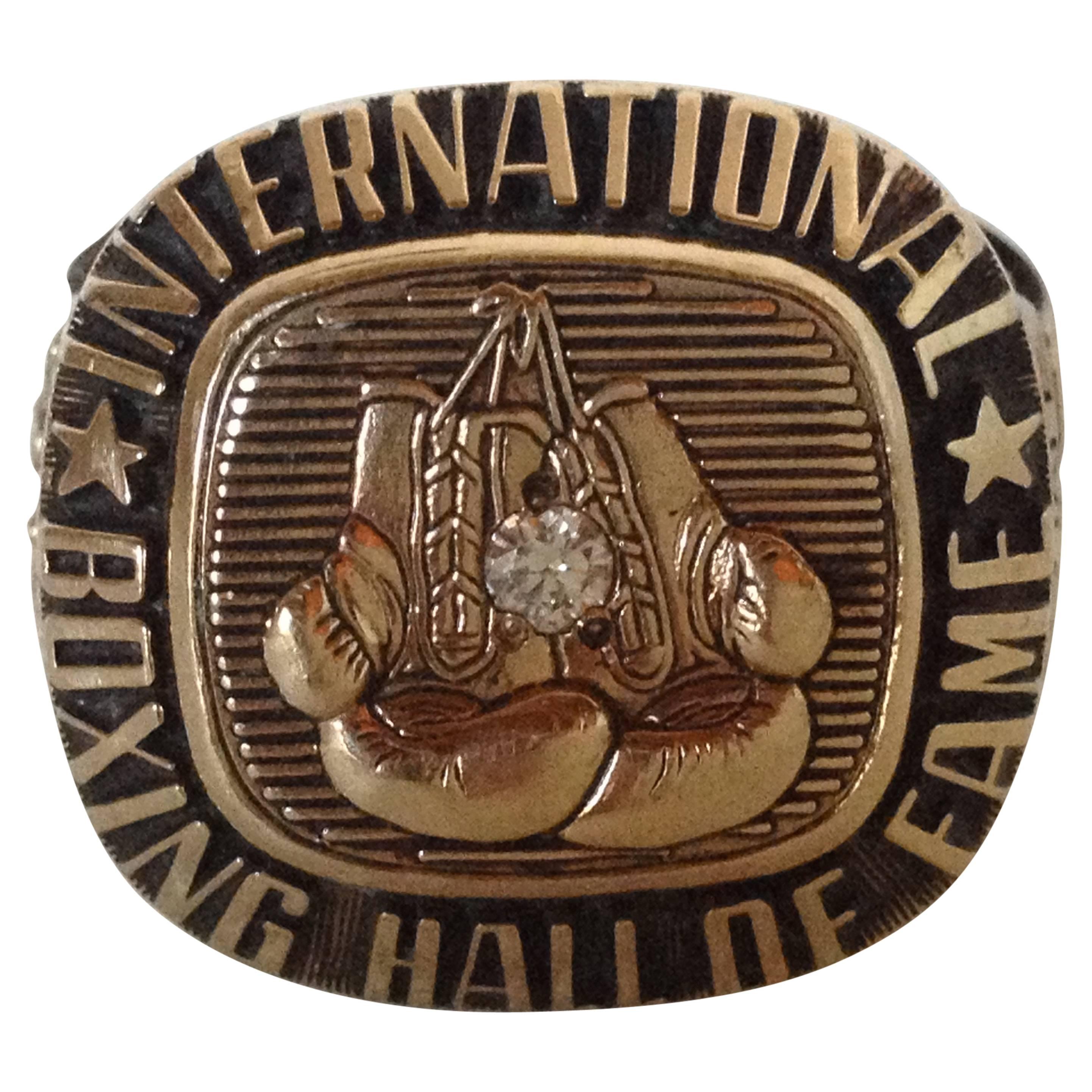 Riddick Bowe International Boxing Hall of Fame Ring fighting sports gold diamond For Sale