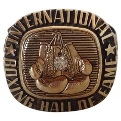 Used Riddick Bowe International Boxing Hall of Fame Ring fighting sports gold diamond