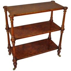 19th Century Burl Walnut Three-Tier Étagère