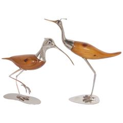 Pair of Mid-Century De Stijl Bird Sculptures