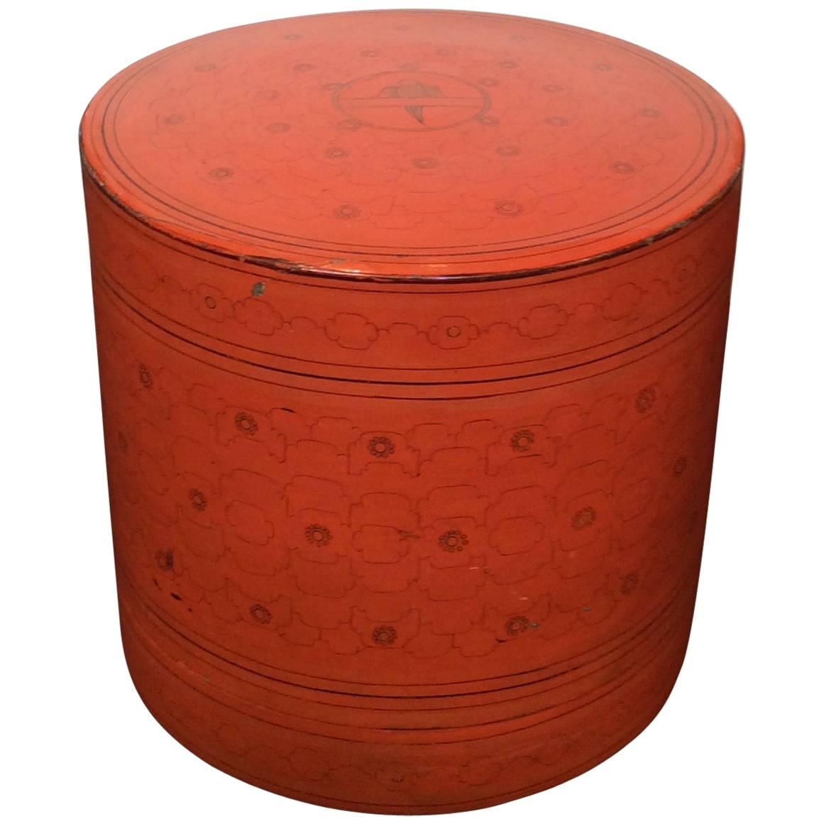 Burmese Red Lacquer Lunch Box
