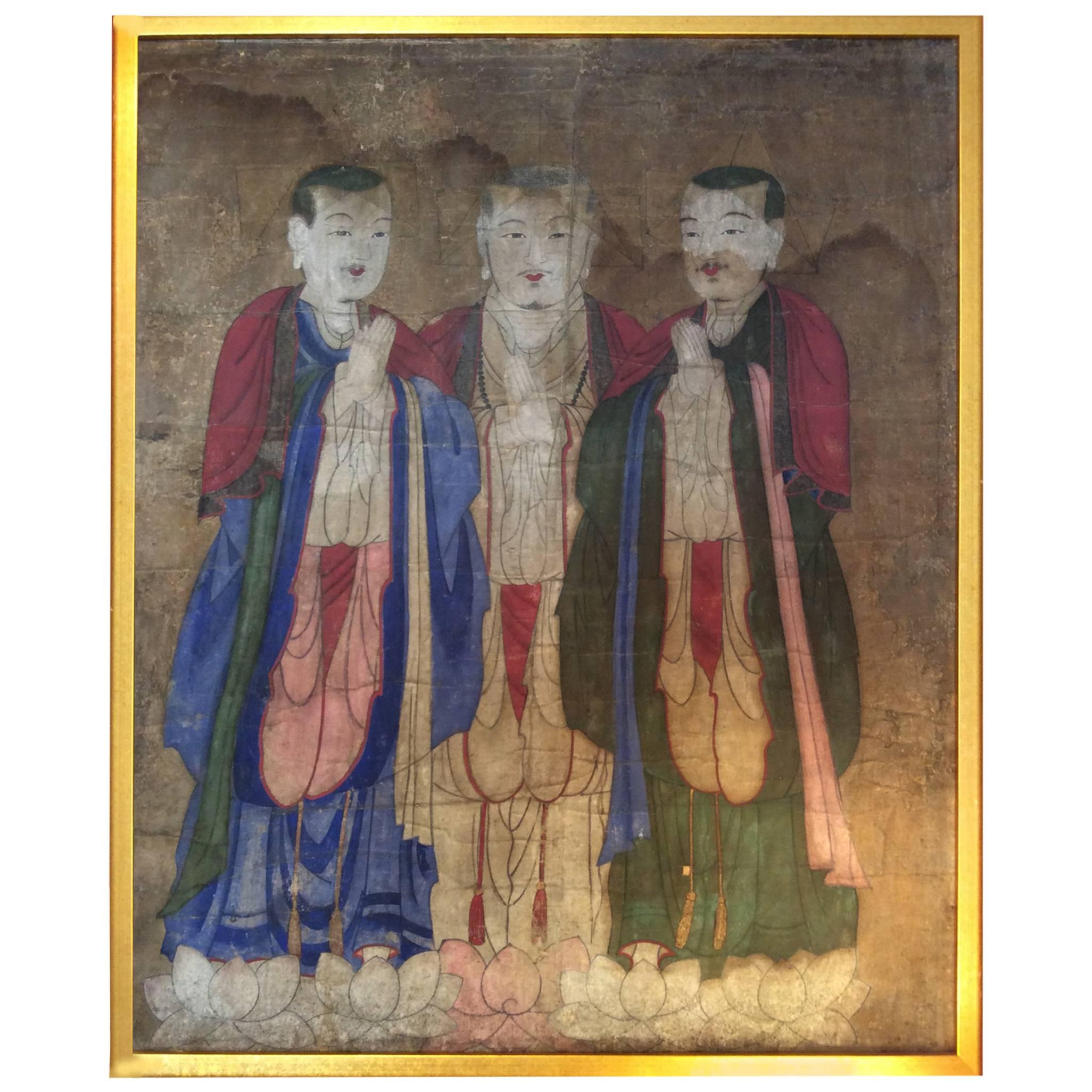 Three Chinese Monks Painting For Sale