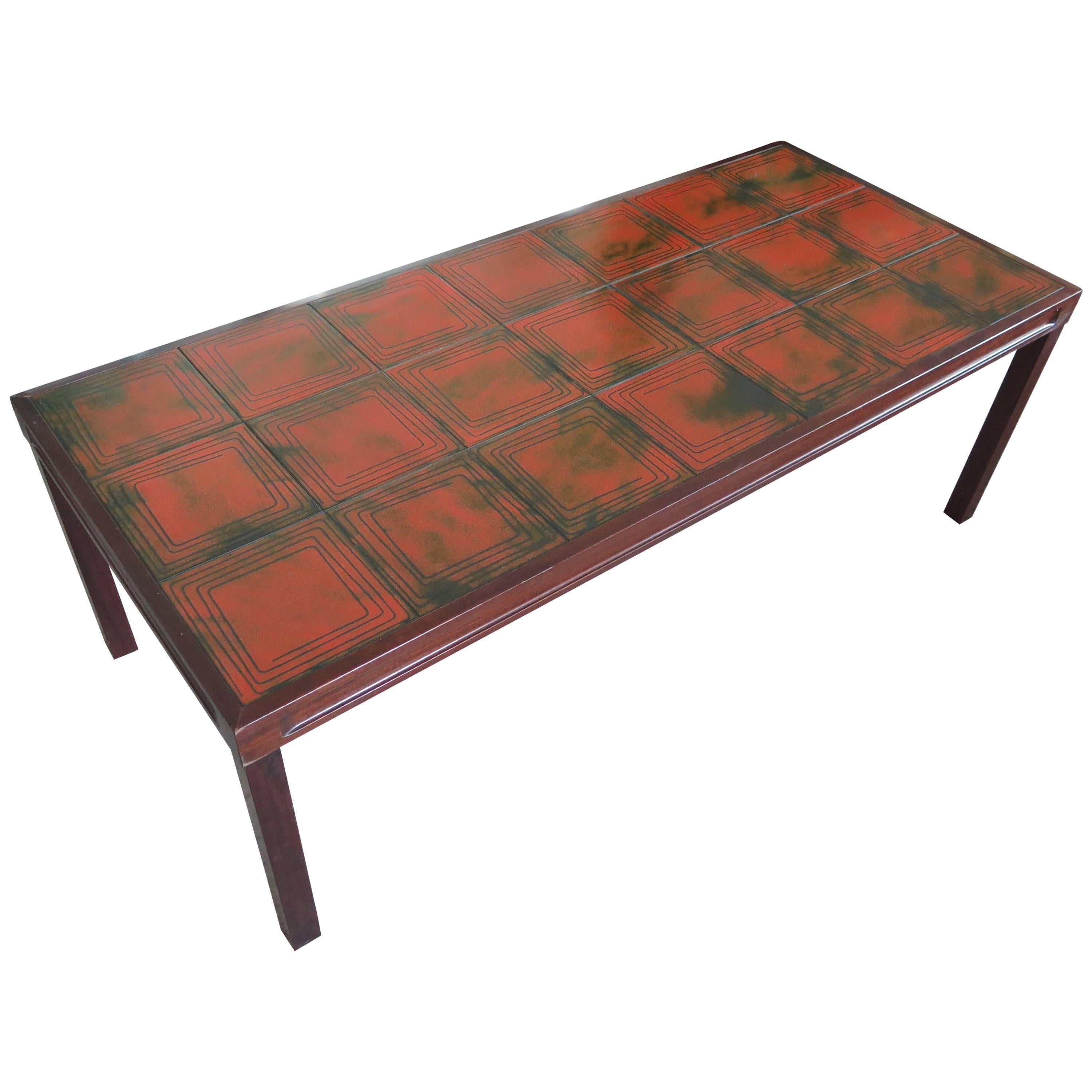 Table basse en carreaux inhabituels de Bramin Mobler, Danemark en vente