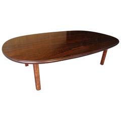 1960s Norwegian Rosewood Oval Coffee Table Made by Mellemstrands for Bruksbo