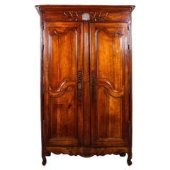 Antique French Two-Door Cherry Armoire