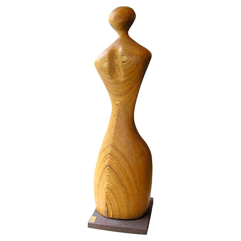 Sculpture by Dick Shanley, circa 1984, USA, Wood Sculpture, Tall, Laminated Wood