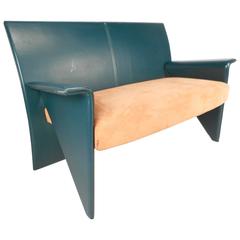 Mid-Century Modern Italian Leather Settee 7
