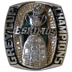 Used 2005 Edmonton Eskimos CFL Grey Cup Championship Players Ring nfl gold football 