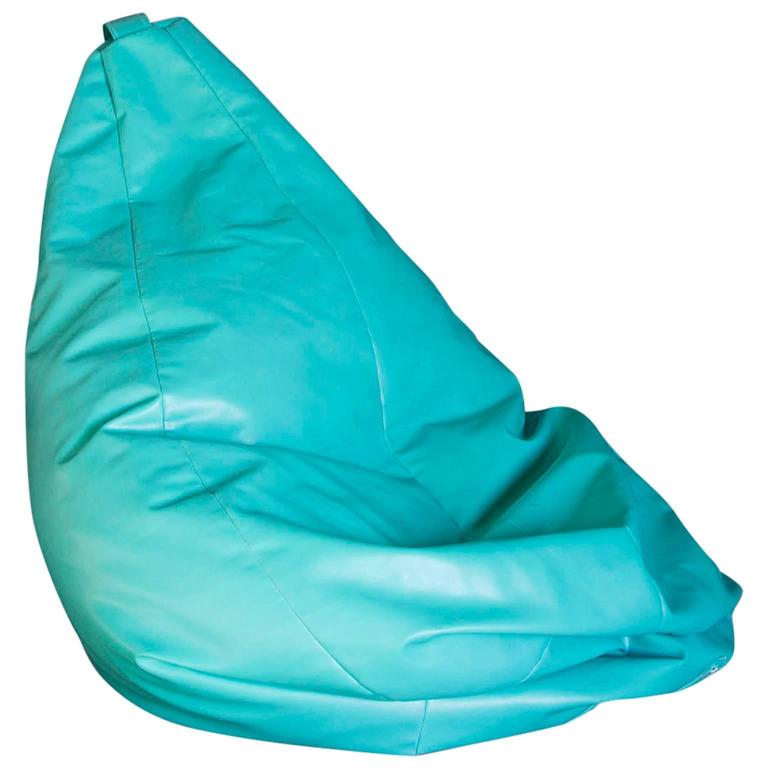 1968 Piero Gatti Beanbag Sacco In Turquoise