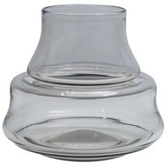 "Marco" Light Grey Blown Glass Vase by Sergio Asti for Salviati, 1961