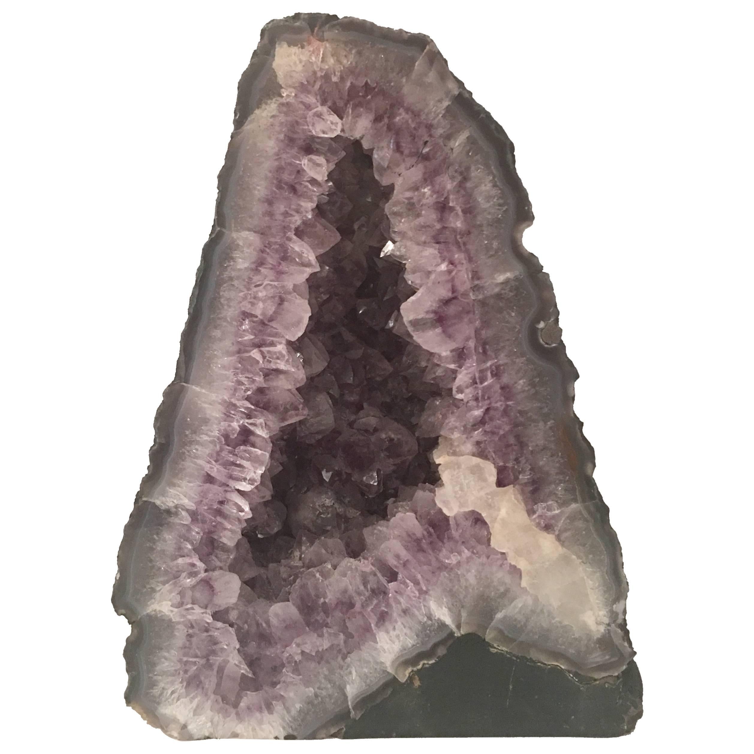 20th Century Brazilian Natural Amethyst Geode Sculpture For Sale