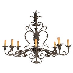Large Floral Iron Chandelier