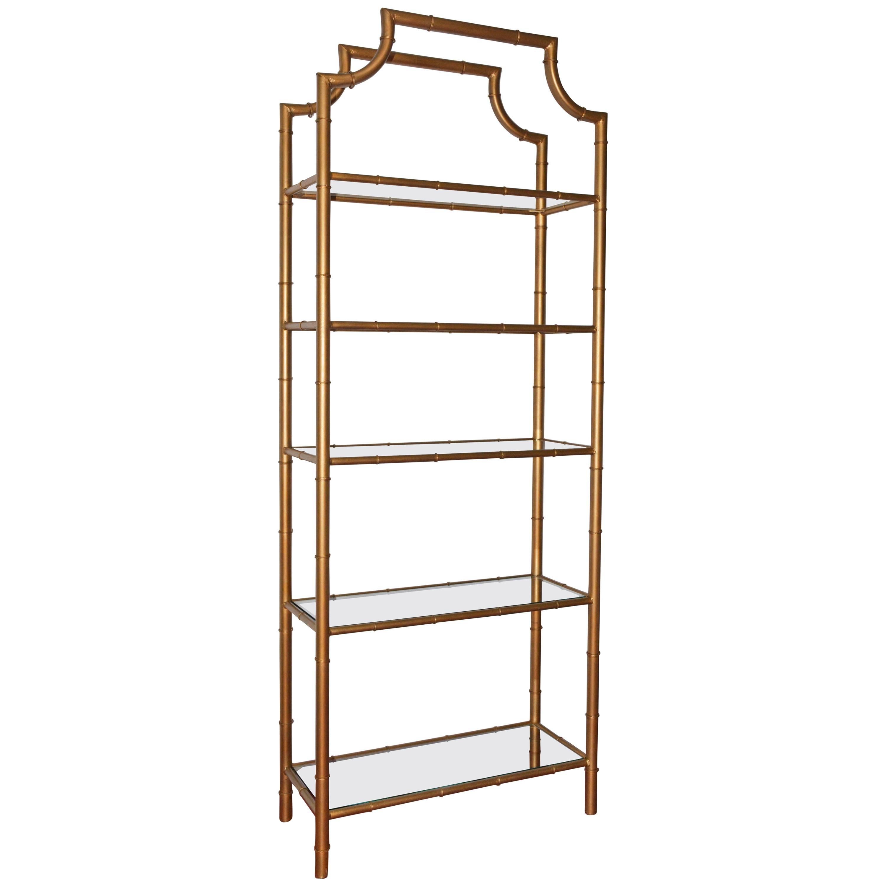 Chinese Chippendale Faux Bamboo Etagere