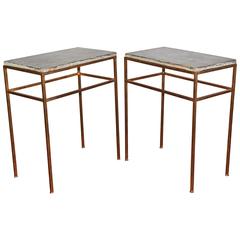 Indoor or Outdoor Gilt Metal and Stone Side Tables 5