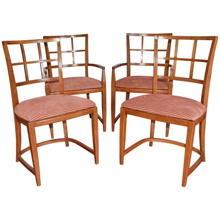 Four Art Deco Dining Chairs For Sale at 1stDibs
