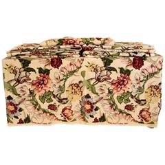 Floral Barkcloth Fabric for Upholstery or Drapery