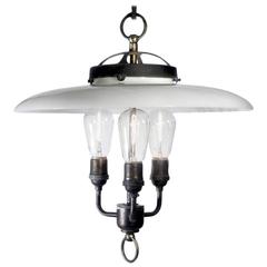 Large Electrified Milk Glass Lamps 11
