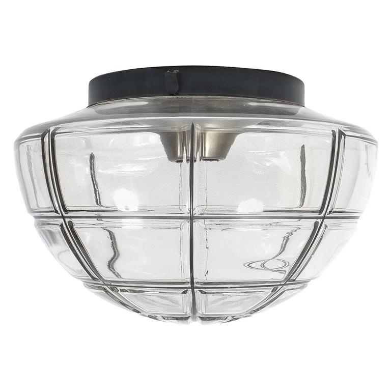 One Of Five Glashutte Limburg Glass Flush Mounts Ceiling Lights Limburg Flush Mounts Ceiling Lamp Clear Glass One Out Of Five 1970