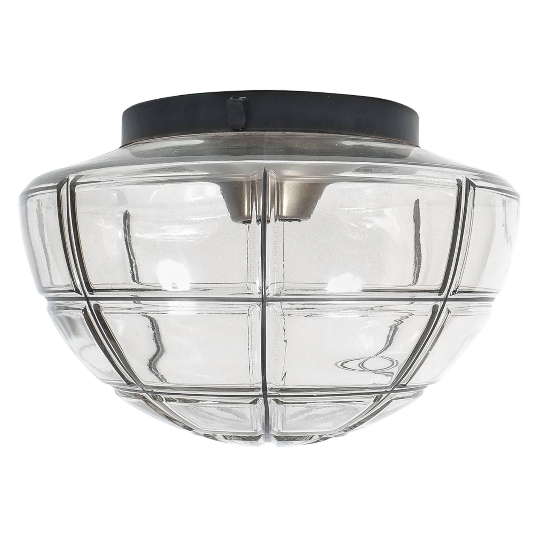 Limburg flush mounts Ceiling lamp Clear Glass one out of four, 1970