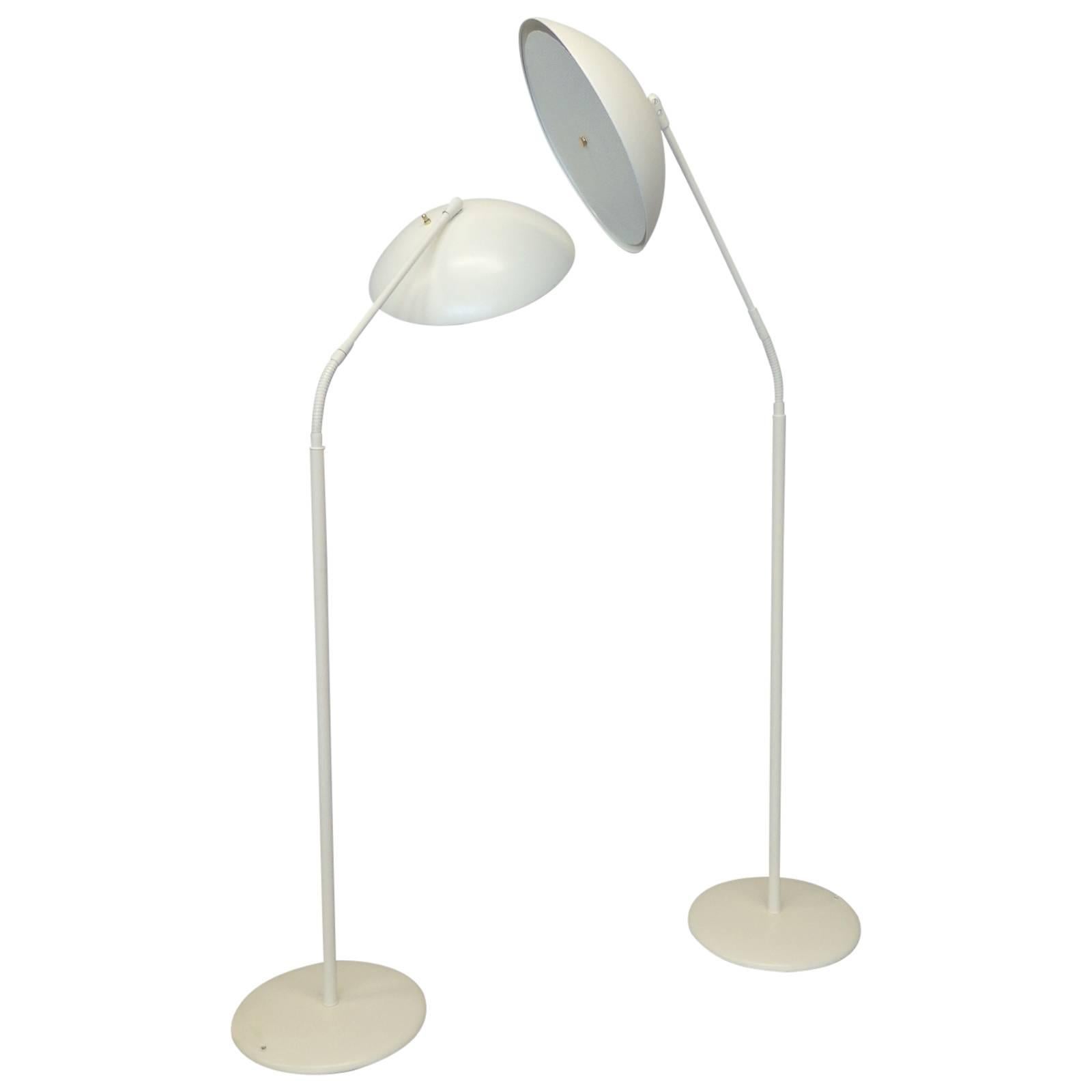 Pair of Gerald Thurston for Lightolier adjustable flexible Floor Lamps