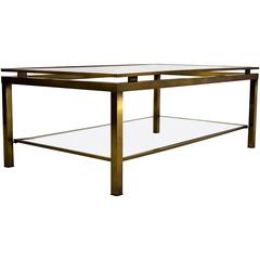 Maison Jansen 1970s Brass Coffee Table