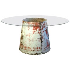 Antique Heavy Riveted Industrial Table Base