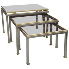 Guy Lefevre Nesting Table for Maison Jansen, France, 1970s 10