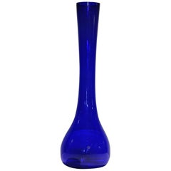 Extra Tall Cobalt Blue Swedish Glass Vase