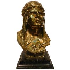 Native American-Indian Chief Bronze Sculpture 2