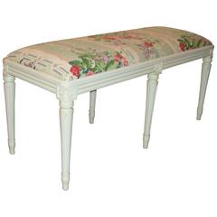 Louis XVI Style Paint Decorated Window Bench