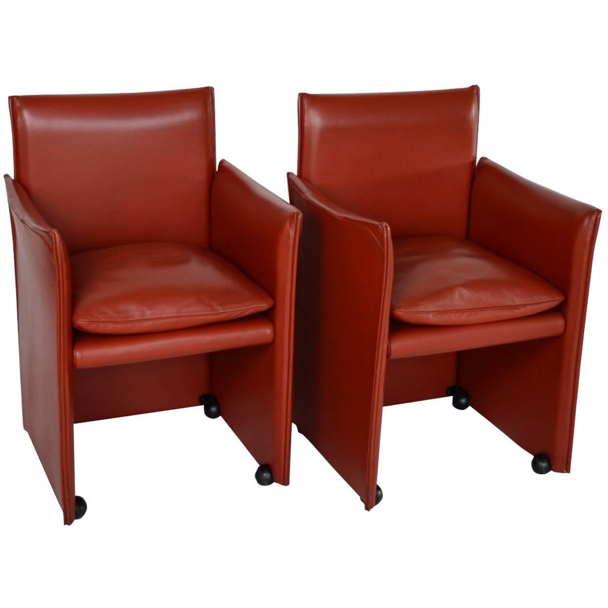 Pair of Mario Bellini Lounge Chairs for Cassina, Italy, Labeled