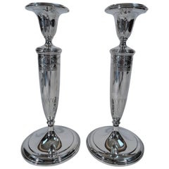 Pair of Tiffany Winthrop Sterling Silver Candlesticks