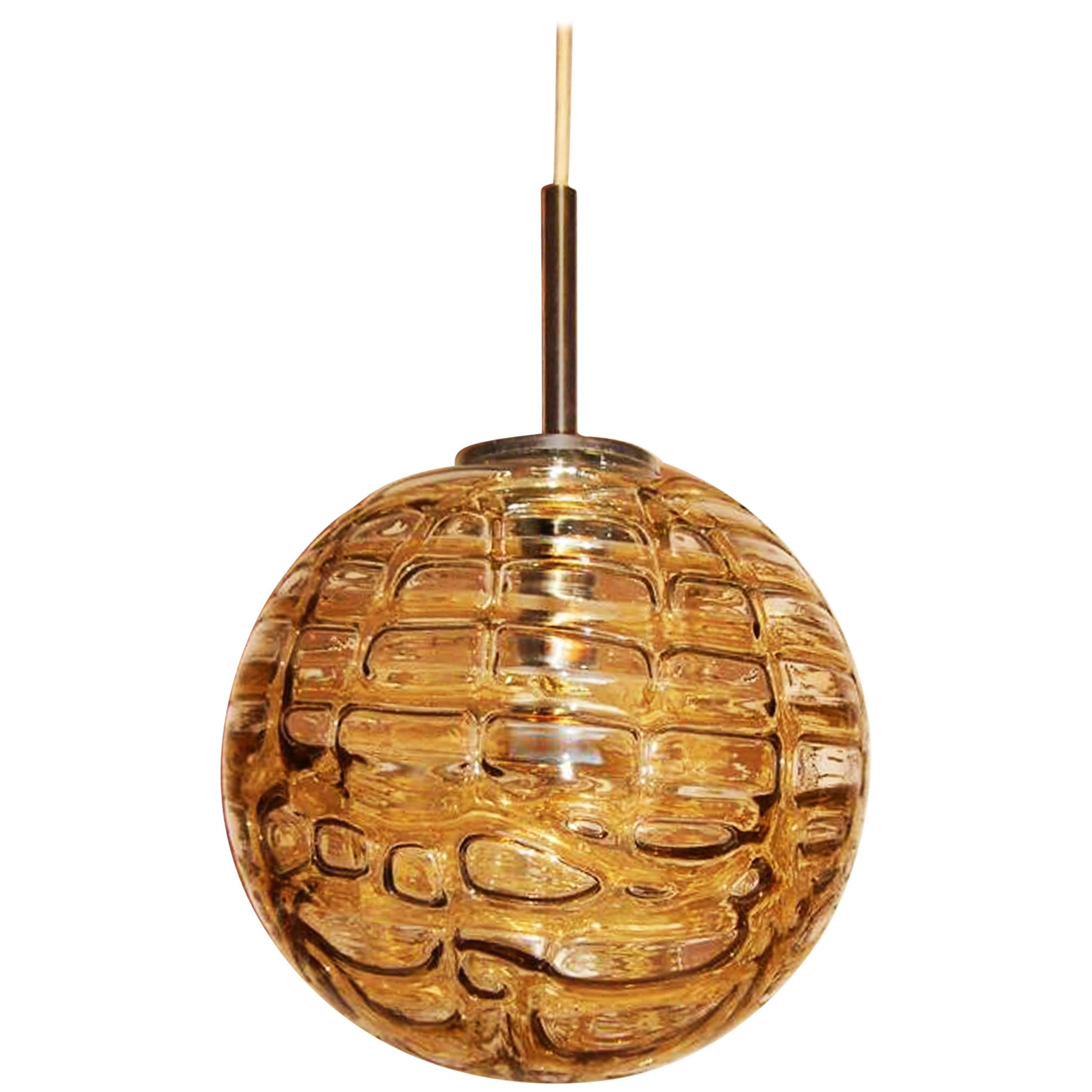Large Doria Amber Globe Pendant For Sale